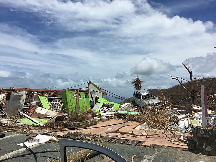 Damage from Hurricane Irma is seen on the island of St. John in this photo taken by members of Virginia Task Force 2. 