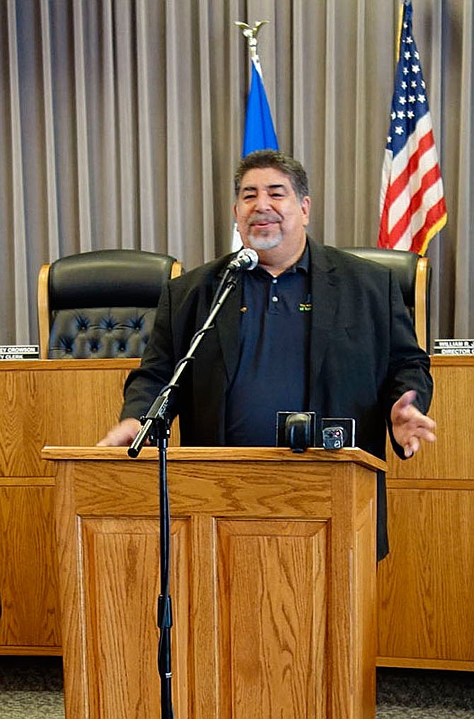 SEPTEMBER 2017 FILE: Jorge Perez — the CEO of EmpowerHMS in North Kansas City, Missouri — is seen here at Fulton City Hall talking about purchasing Fulton Memorial Hospital. He and Hospital Partners' David Byrns filed a motion to dismiss a lawsuit that alleges they engaged in fraudulent billing procedures.