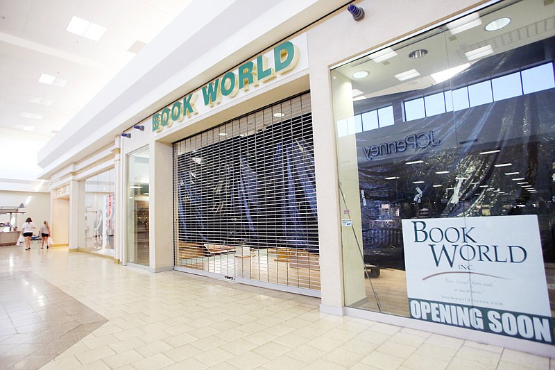 The new store front for Book World is seen in Capital Mall in Jefferson City. It plans to open Oct. 3, 2017 in the mall's C Wing, near the Dunham's Sports store still under construction.