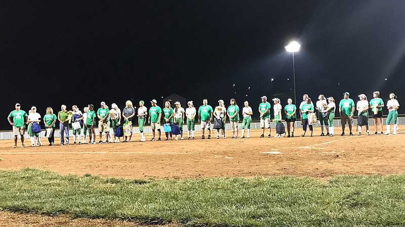 Blair Oaks honors its eight softball seniors and senior manager Monday, Sept. 25, 2017 after the varsity game against Hickman.