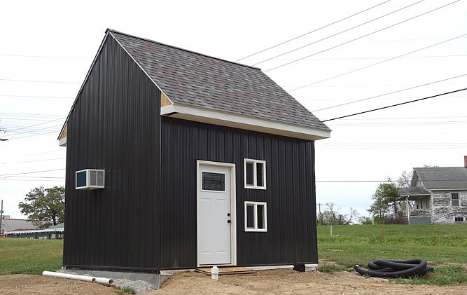 A tiny house on U.S. Business 54 is nearing completion in 2017. This house led to questions about tiny houses in Fulton; the city has yet to take action.