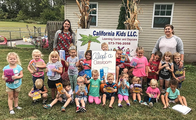 <p>California Kids LLC, establishment and children, are involved in the “Adopt a Classroom” for hurricane relief. A large box of supplies has been sent. (Photo submitted)</p>