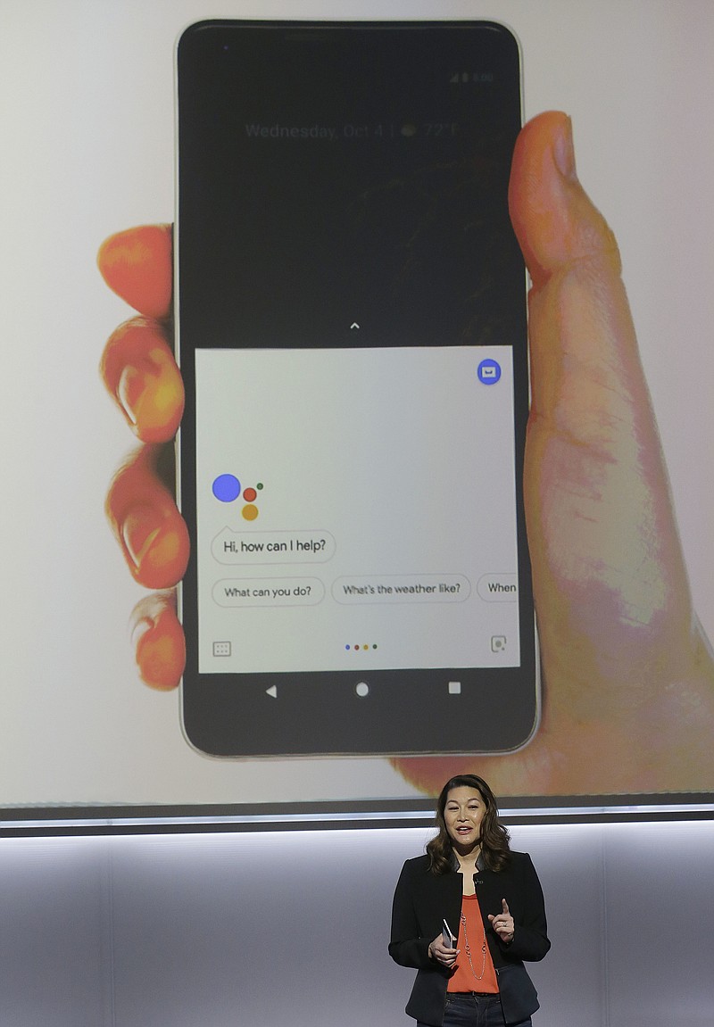 <p>AP</p><p>Google’s Sabrina Ellis speaks Wednesday about the Google Pixel 2 phones at a Google event at the SFJAZZ Center in San Francisco.</p>