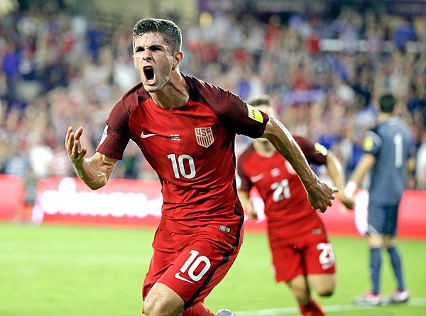 Christian Pulisic of the U.S. celebrates after scoring a goal against Panama in a World Cup qualifying match on Friday in Orlando, Fla.