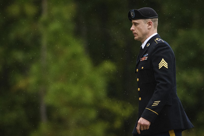 <p>AP</p><p>Sgt. Bowe Bergdahl returns to the Fort Bragg courthouse after a lunch break Monday.</p>