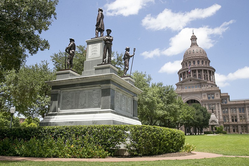 The Confederate Soldiers Monument is seen Aug. 16 at the Capitol in Austin. More than 120 years after lawmakers gave the first OK to a Confederate monument, some state officials are calling for a review of the memorials, with at least one lawmaker saying they should all be removed. 
