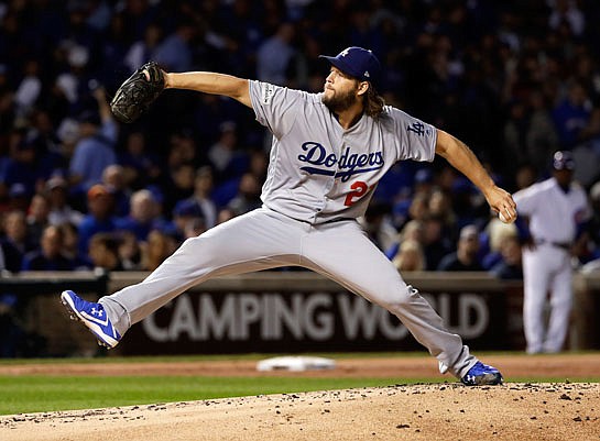 Dodgers starting pitcher Clayton Kershaw will make his first career World Series start today against the Astros in Los Angeles.