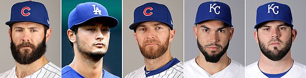 (From left) Jake Arrieta, Yu Darvish, Wade Davis, Eric Hosmer and Mike Moustakas are among the players who became free agents this week.