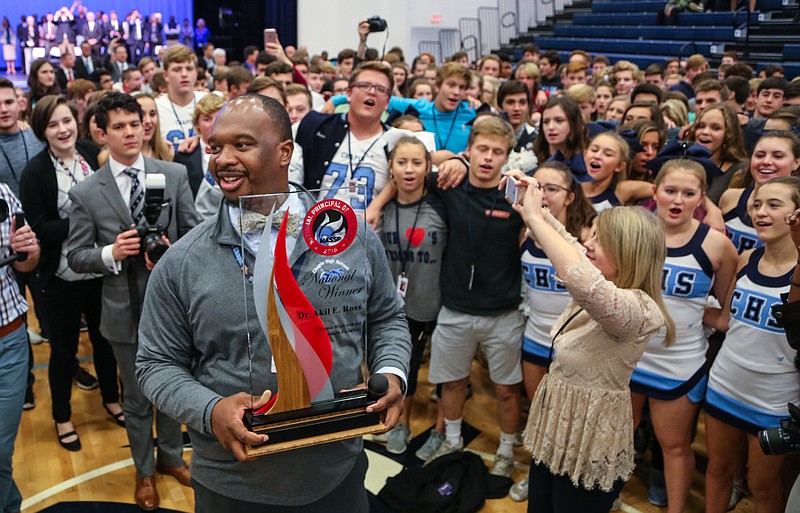 Chapin students and faculty celebrate principal Akil Ross being named best in the nation.