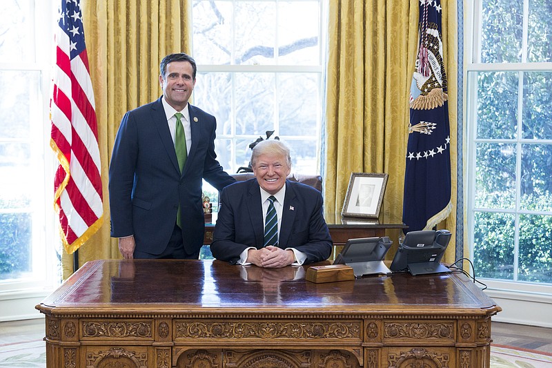 President Donald Trump, right, meets with Rep. John Ratcliffe on March 17, 2017, regarding health care. (Submitted photo)
