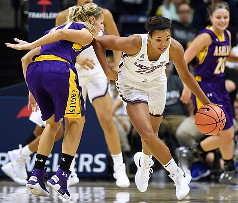 Napheesa Collier of UConn is one of three Huskies to be named to the AP preseason All-America team.