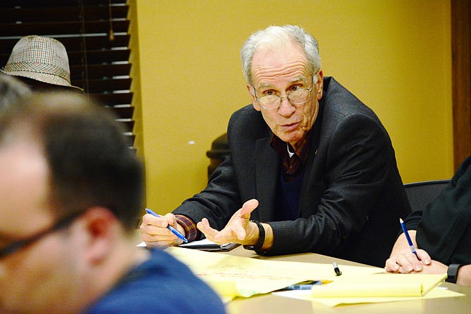 Warren Solomon talks about ways to increase diversity during Wednesday's community discussion hosted by the Jefferson City Public Schools at Mid-America Bank in Holts Summit.