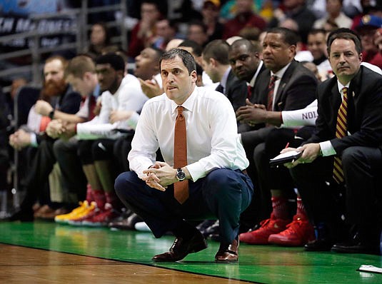 Iowa State head coach Steve Prohm watches during a second-round game in the NCAA Tournament against Purdue earlier this year in Milwaukee.
