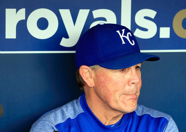 In this Aug. 29 file photo, Royals manager Ned Yost listens to a reporter's question before a game against the Rays at Kauffman Stadium in Kansas City.