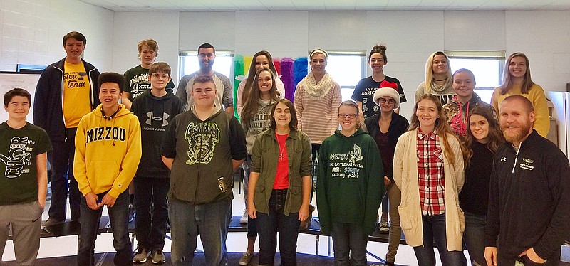 <p>The North Callaway High School Choir preparing for their performance. (Submitted)</p>