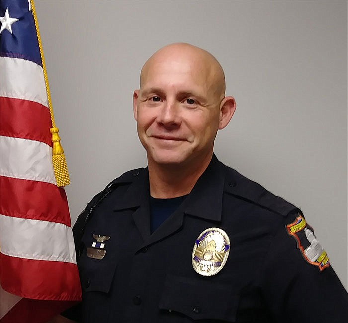 Marine veteran Jason Thomas serves as a traffic officer with the Jefferson City Police Department.