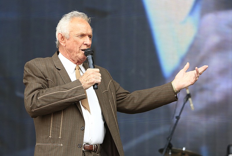  In this July 6, 2013, file photo, Mel Tillis performs at the Oklahoma Twister Relief Concert at the Gaylord Family-Oklahoma Memorial Stadium in Norman, Okla. Tillis, the longtime country star who wrote hits for Kenny Rogers, Ricky Skaggs and many others, and overcame a stutter to sing on dozens of his own singles, died early Sunday at age 85.