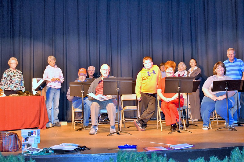 <p>Submitted photo</p><p>“A Christmas Carol” in radio format will be performed at 7 p.m. Dec. 2 at the Finke Theatre in California. Pictured in the cast and crew are Nancy Lewis, sound effects; Pam Green, director; Jeff Shackleford; Phil Lewis, music director; Dave Jungmeyer; Preston McMillian; Christina McMillian; Ronnie Korte; Dennis Donley; and choir members Joyce Rohrbach, Cheryl Knipp and Sara Hill.</p>