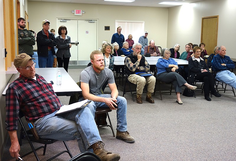 Callaway County residents and other visitors listen during a past meeting of the health ordinance committee. 