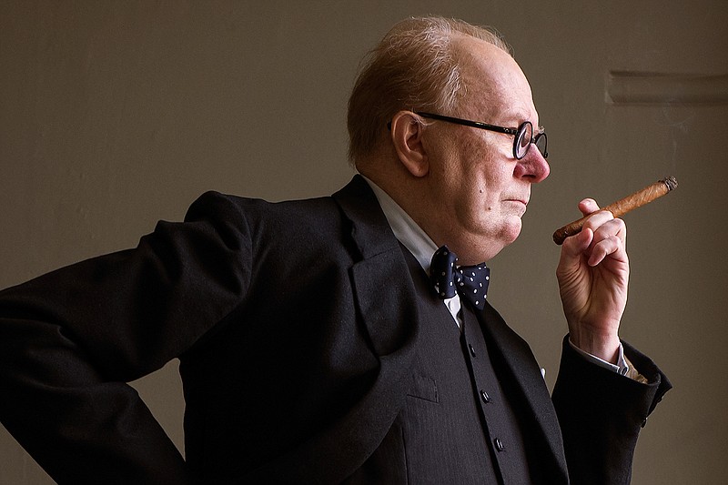 This image released by Focus Features shows Gary Oldman as Winston Churchill in a scene from "Darkest Hour."