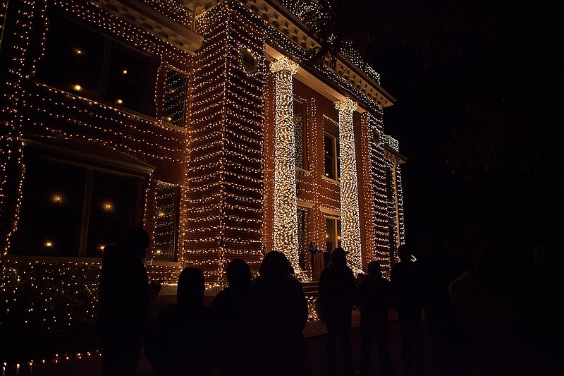 A crowd gathers Nov. 27, 2013, at the Little River County Courthouse in Ashdown, Ark., to watch the lighting of the Christmas lights. The ceremony takes place every year the night before Thanksgiving. The display lasts through Jan. 1, 2018. (Staff file photo by Curt Youngblood)
