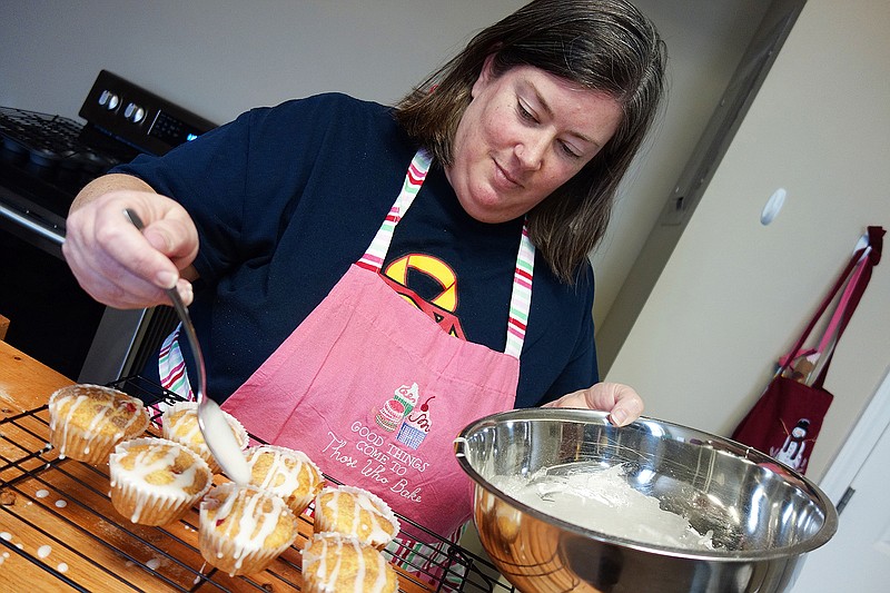 Erin Whalen opened Sweet Tooth Fairy bakery last weekend in the Palace Building, 500 Market St., Suite 103 in Fulton. She provides bakery goods on order, but usually has quick bites such as breads, cookies and cup cakes on hand. This week, she iced cranberry muffins.