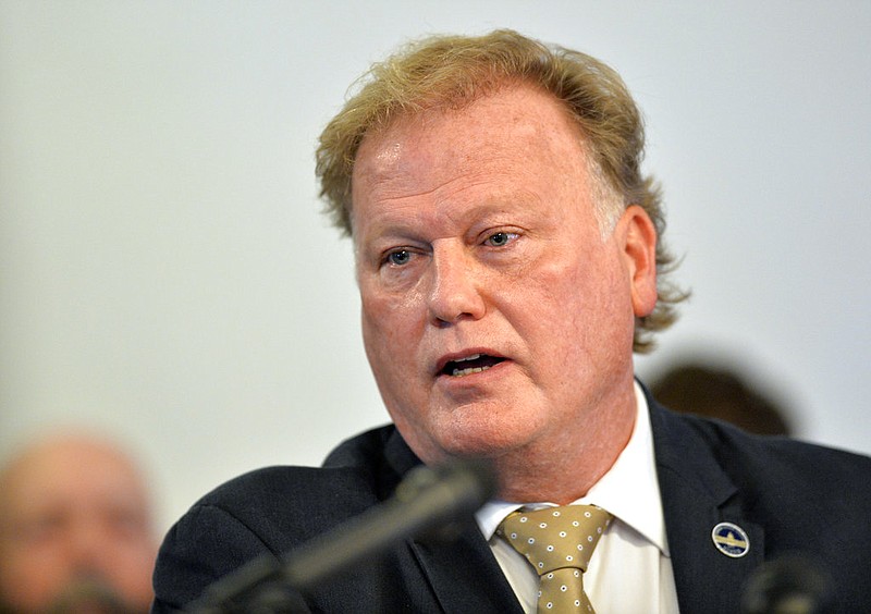 In this Tuesday, Dec. 12, 2017, file photo, Kentucky State Rep. Republican Dan Johnson addresses the public from his church regarding sexual assault allegations in Louisville, Ky. Johnson died Wednesday night, Dec. 13, 2017. Bullitt County Coroner Dave Billings says it was "probably suicide," and an autopsy is scheduled for Thursday morning.