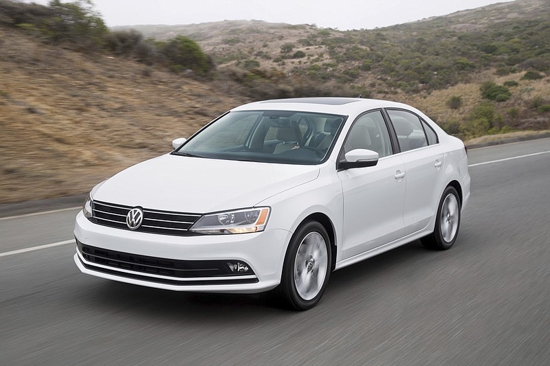 This photo provided by Volkswagen shows the 2017 Volkswagen Jetta, a spacious and fuel-efficient compact sedan that has significant savings now. (Daniel Byrne/Courtesy of Volkswagen)