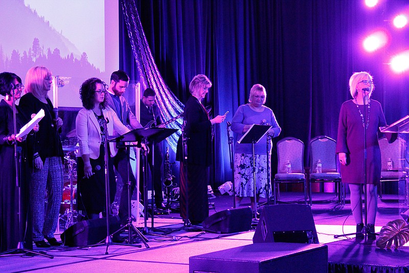 Acts 6:4 Conference worship leaders practice Tuesday at the Texarkana, Texas, Convention Center for the afternoon's services. The free conference, held for both ministers and laypersons, continues through today.