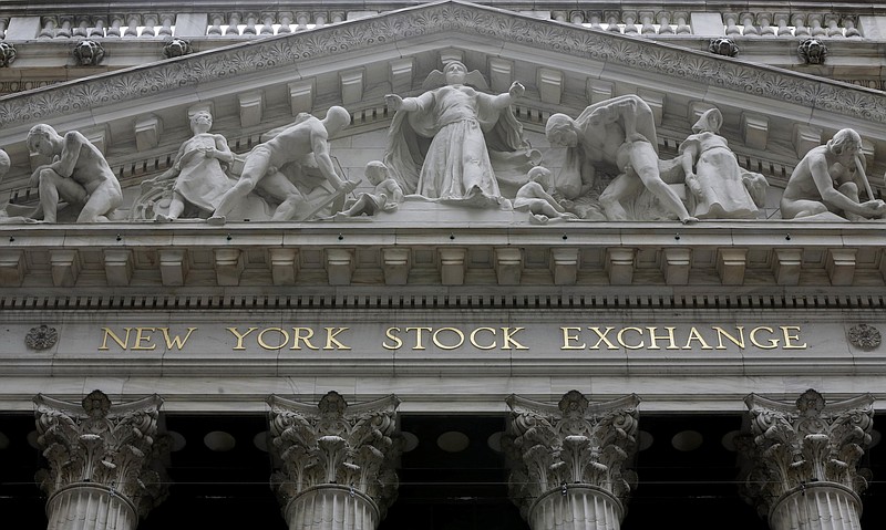 FILE - This Thursday, Oct. 2, 2014, file photo, shows the facade of the New York Stock Exchange. U.S. stock indexes took a small step back from their record levels on Monday, Jan. 8, 2018, as their momentum slowed following a torrid start to the year. (AP Photo/Richard Drew, File)
