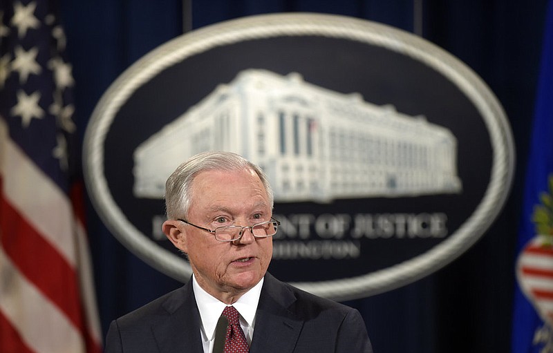 In this Sept. 5, 2017, file photo, Attorney General Jeff Sessions makes a statement at the Justice Department in Washington on President Barack Obama's Deferred Action for Childhood Arrivals, or DACA program. U.S. District Judge William Alsup on Tuesday, Jan. 9, 2018, granted a request by California and other plaintiffs to prevent President Donald Trump from ending DACA while their lawsuits play out in court. 