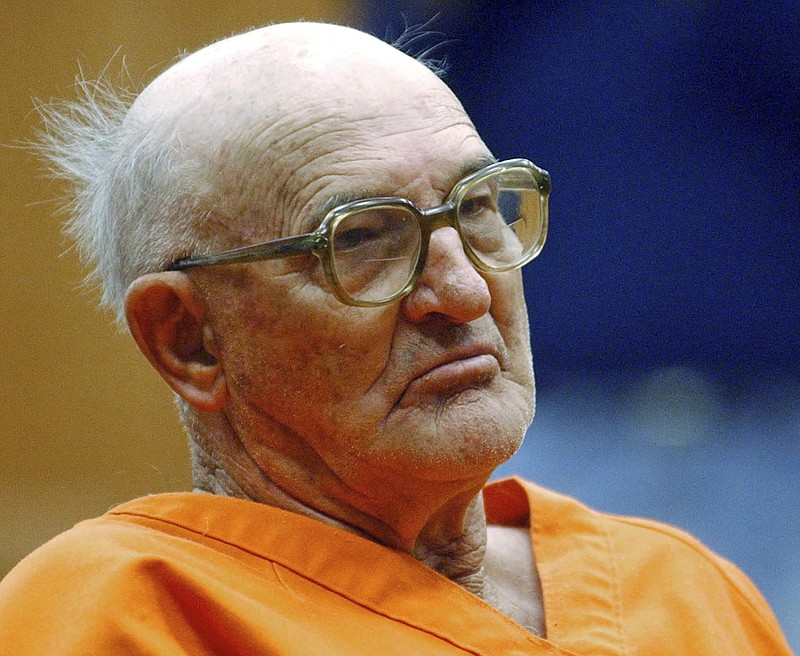 In this Jan. 7, 2005, file photo, Edgar Ray Killen sits in court in Philadelphia, Miss. Killen, a former Ku Klux Klan leader who was convicted in the 1964 "Mississippi Burning" slayings of three civil rights workers, died in prison at age 92, the state's corrections department announced Friday, Jan. 12, 2018.