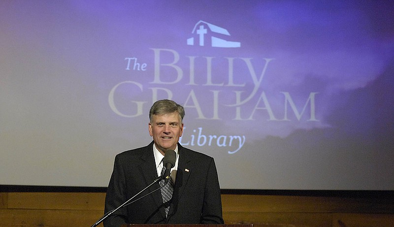 Franklin Graham speaks at the reopening ceremony for the Billy Graham Library in Charlotte, N.C., on April 20, 2010. (Todd Sumlin/Charlotte Observer/TNS)