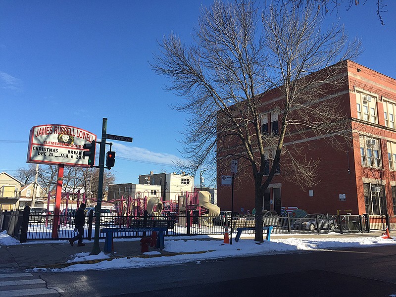 James Russell Lowell Elementary School, 3320 W. Hirsch St., the morning of Jan. 17, 2018.