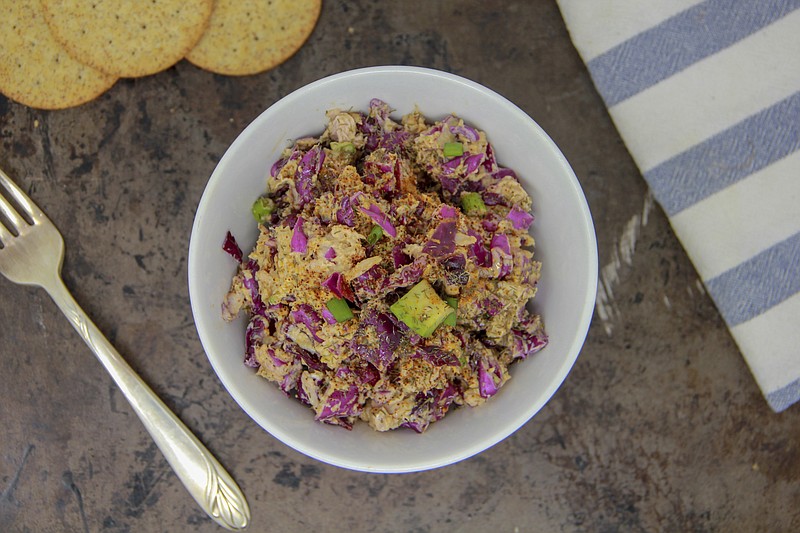 This Jan. 24, 2018 photo shows tuna super slaw in Bethesda, Md. This dish is from a recipe by Melissa d'Arabian. (Melissa d'Arabian via AP)