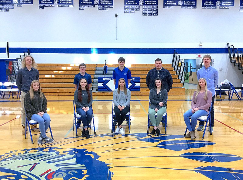 <p>Submitted photo</p><p>Russellville High School homecoming royalty are, seated from left, Ally Harris, Anna Koestner, Brooke Kremer, Olivia Percival and Sydney Robertson, and, standing from left, Laughlin McKinnon, Kyle Brautigam, Hayden Kueffer, Dalyn Hegerfeld and Beau Bryant.</p>