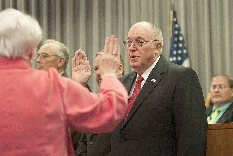 Fulton Mayor LeRoy Benton is shown being sworn in to a new term in 2015. He will receive the Settler's Award at the upcoming Kingdom of Callaway Supper.