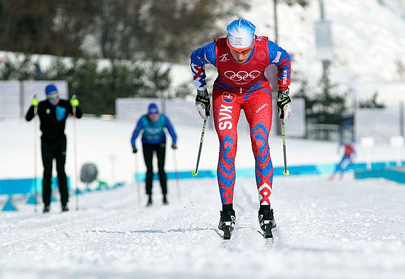 An athlete from Slovakia attends a training session Friday at the Alpensia Cross-Country Skiing Centre in Pyeongchang, South Korea.