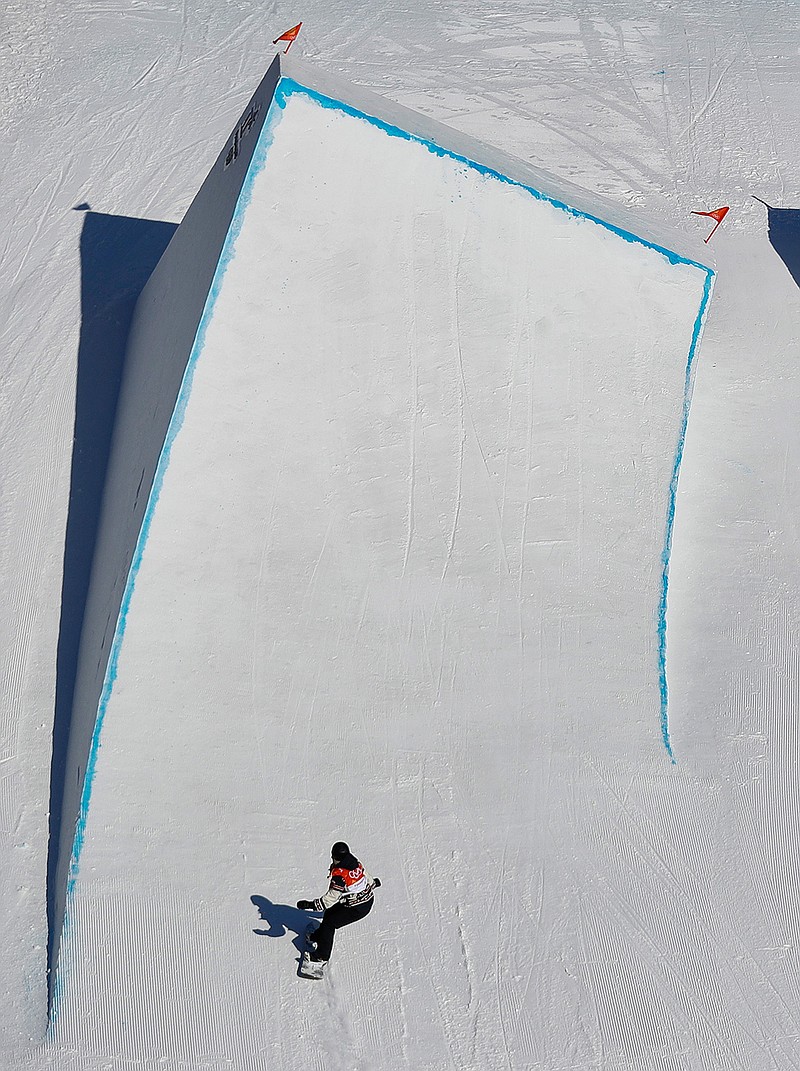 Spencer O'Brien of Canada runs the course during the women's slopestyle final Monday at Phoenix Snow Park at the Winter Olympics in Pyeongchang, South Korea.