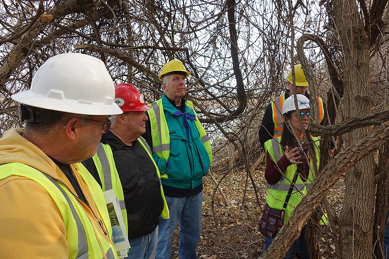 Jefferson City Mayor Carrie Tergin and other city officials take a tour of Adrian's Island in December 2017. 