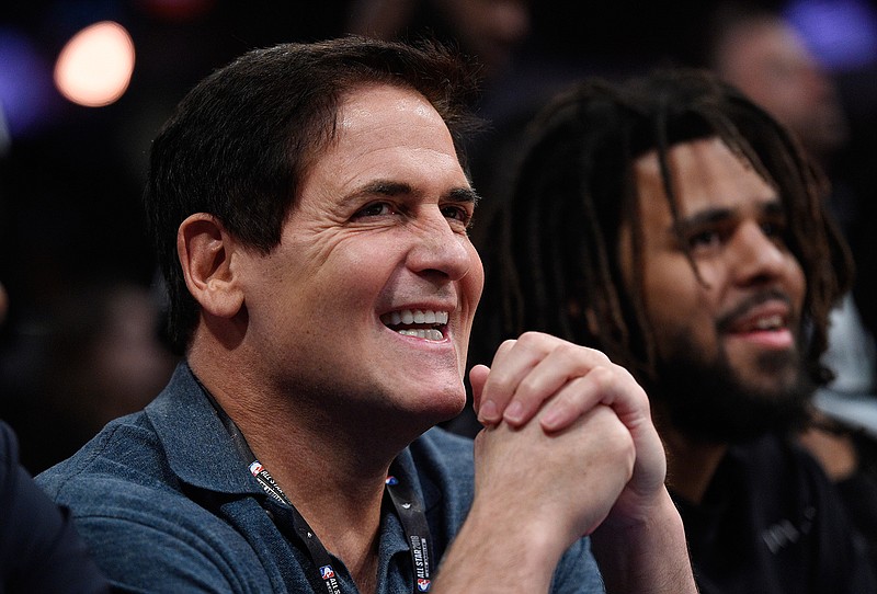 In this Saturday, Feb. 17, 2018 file photo, Dallas Mavericks owner Mark Cuban looks on from the crowd during NBA All-Star Saturday in Los Angeles. (AP Photo/Chris Pizzello, File)