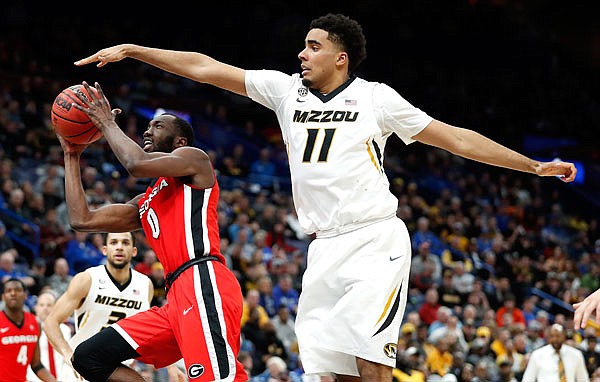 Georgia's William Jackson II heads to the basket past Missouri's Jontay Porter during the second half of Thursday's SEC Tournament game in St. Louis.