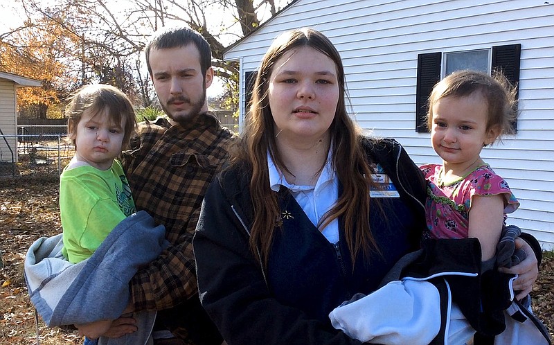 Shane Stracener of Kennett, Mo., was 15 in 2014 when he married his girlfriend, Christy, who was 17 and pregnant. The couple now have 2-year-old Isaac Lee, left, and 3-year-old Faith Renee.