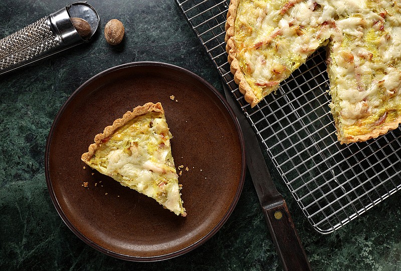 Leek quiche prepared and styled by Joan Moravek, in the Studio, Wednesday Feb., 21, 2018. (Abel Uribe/Chicago Tribune/TNS) 