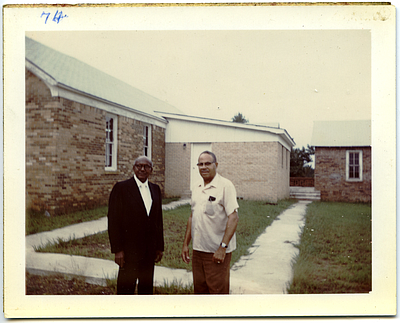 Dr. William Watts, left, in front of the Lodi CME Church with Herman Bousley. (Submitted photo)