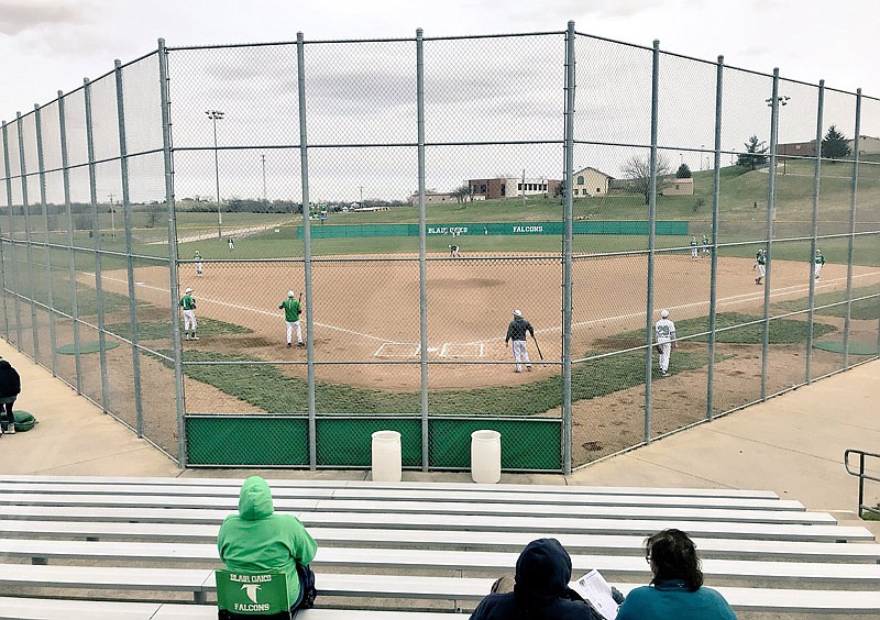 Blair Oaks earned a 7-1 win against the New Bloomfield Wildcats Tuesday, March 20, 2018 at the Falcon Athletic Complex in Wardsville, Mo.