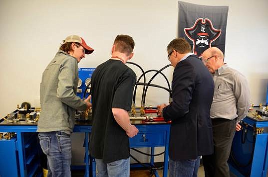 <p>Submitted photo</p><p>Gov. Eric Greitens visited North Central Missouri College in Trenton in March 2018 to visit with students and discuss the impact of registered apprenticeship programs.</p>