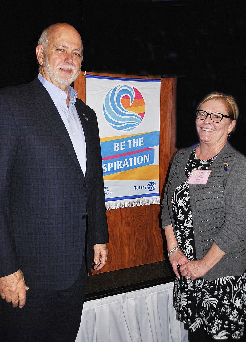 <p>Debbie Laughlin, president of the Rotary Club of Fulton for the year beginning July 1, recently attended the 40th Annual Show Me Rotary Leadership Institute. Rotary International President-Elect Barry Rassin from Nassau, Bahamas, was the keynote speaker for the two-day training event Friday and Saturday at the Capitol Plaza Hotel in Jefferson City. (Submitted)</p>