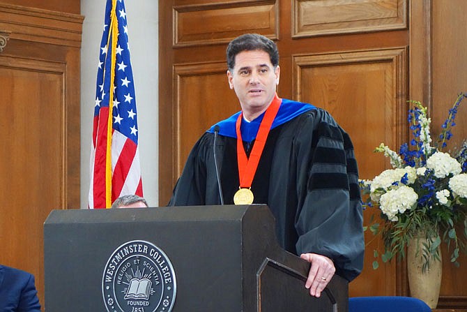 Ron Dermer, Israeli ambassador to the U.S., was the keynote speaker Sunday at the Churchill Fellows Weekend at Westminster College. He talked about Winston Churchill's relationship with the Jewish people.