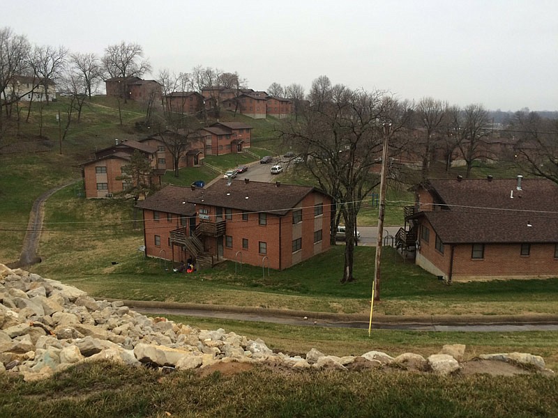 The girls soccer game between Helias and Battle on Monday night, March 26, 2018, was delayed after gunshots were heard in the area, apparently coming from this neighborhood north of Crusader Athletic Complex.